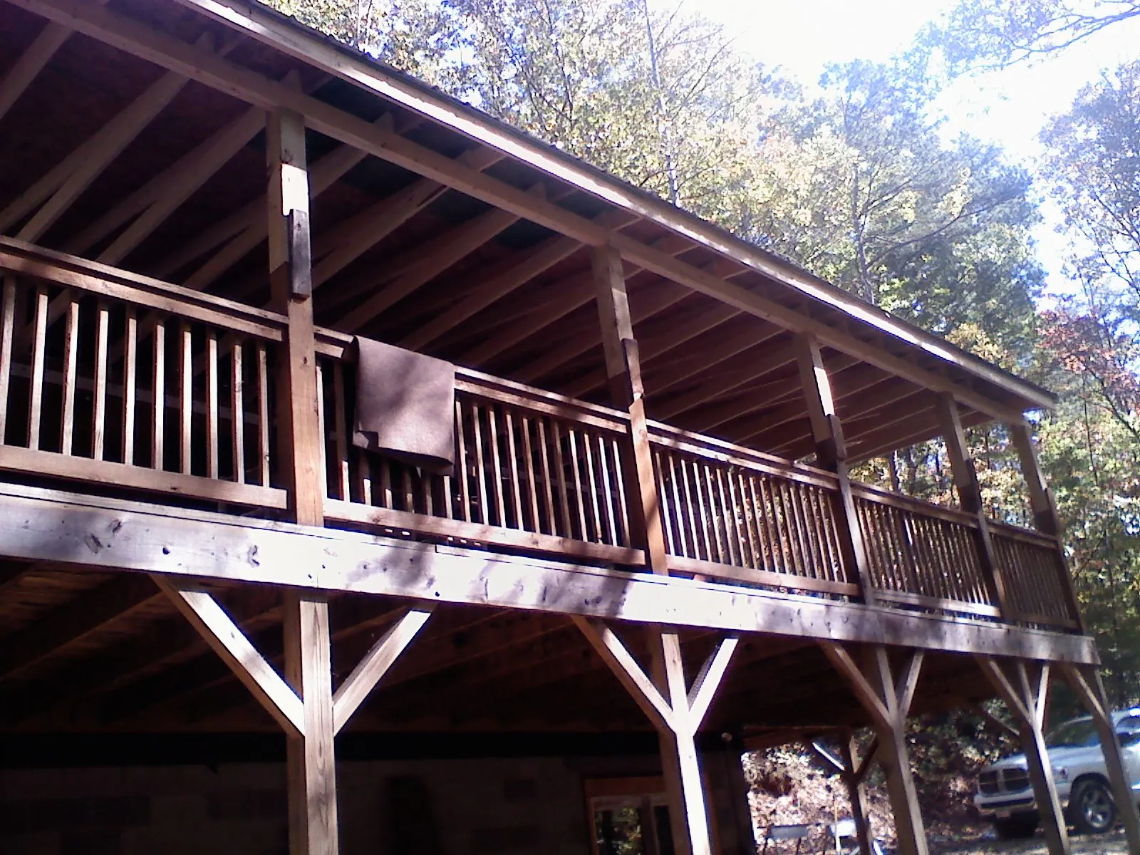 Timber framing under a new elevated porch and deck — Roof Leak Repair in Nicasio by Roofing Brothers